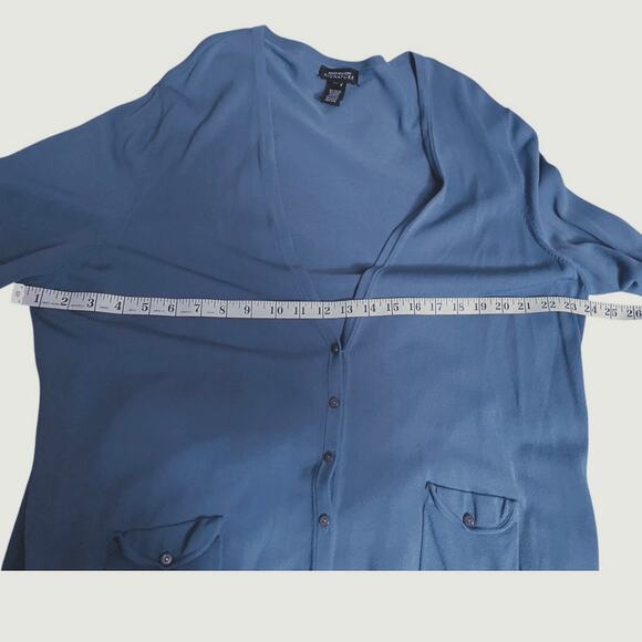 Womans Jones New York Signature 3xRayon Nylon Cardigan V Neck Button Up Pockets - Picture 7 of 11